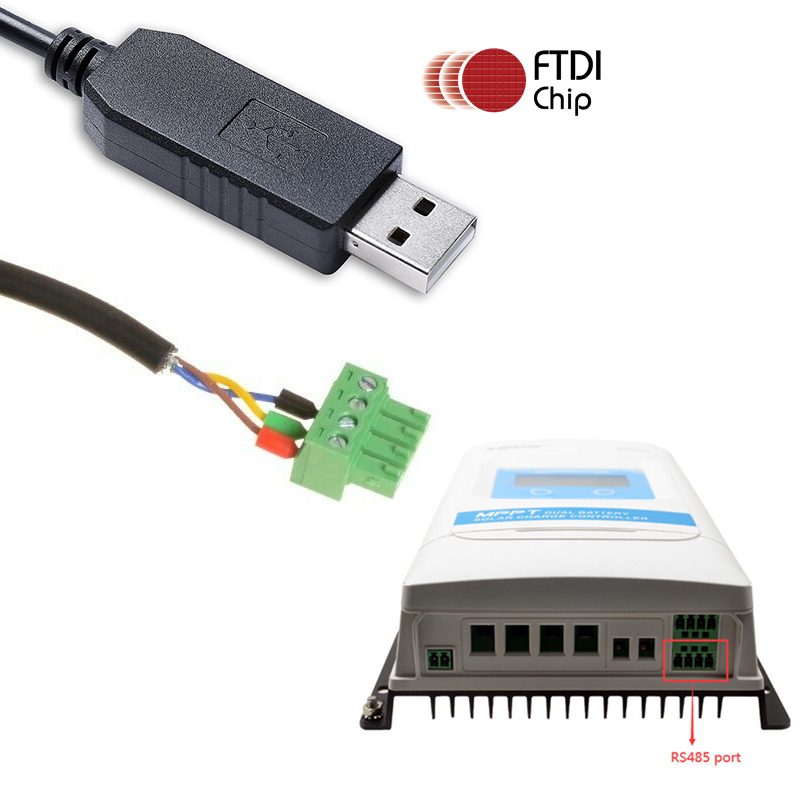 Epever DuoRacer iTracer MPPT Solar Charge Controller PC Communication Cable FTDI FT232RL USB RS485 t